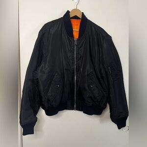 Spiewak & Sons Golden Fleece Reversible MA-1 Black Bomber Jacket Size XL